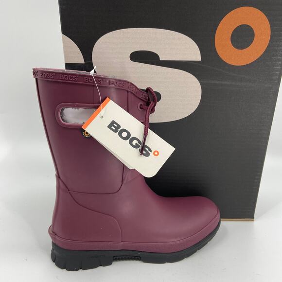 BOGS Amanda Boots Size 6 Burgundy Red Faux Shearling Lined Waterproof Rubber - Picture 2 of 14